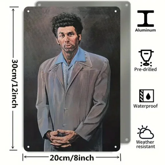 Seinfeld "The Kramer" Painting 8x12" Metal Sign A man-child crying out for love! - Picture 7 of 7